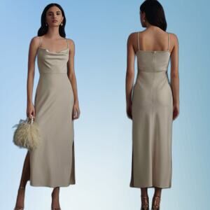BHLDN | Dresses | Bhldn Holly Faux Leather Halter Midi Dress | Poshmark